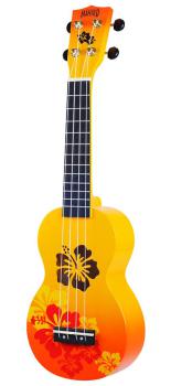Ukulele "Hibiscus" inkl. Tasche, orange burst